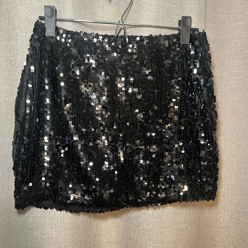 Ark & Co Black Sequin Mini Skirt - Size S